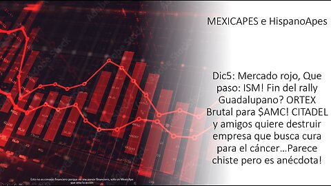 Dic5:Mercado rojo,Que paso:ISM!Rally Guadalupe?ORTEX Brutal!CITADEL ataca empresa busca cura cáncer