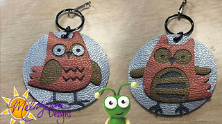 Faux Leather Owl Key Chain