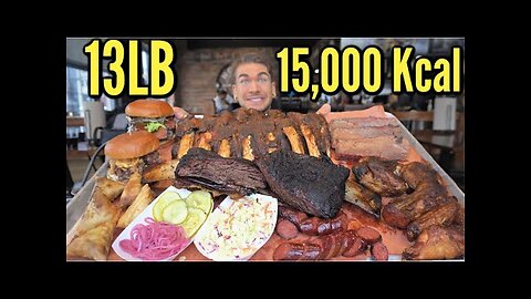 Biggest BBQ Challenge | American Barbeque | IMPOSSIBLE 13LB TEXAS BBQ CHALLENGE (15,000 Calories)