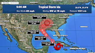 Tropical Storm Ida expected to strengthen into major hurricane before landfall