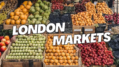 Fruits and Vegetables in London Borough Market: Broccoli, Pumpkin, Kale, Carrots, Asparagus