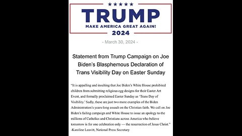 *Demonic* Joe Biden's Blasphemous Declaration of trans day on EASTER SUNDAY! Satan & followers ATTACK!