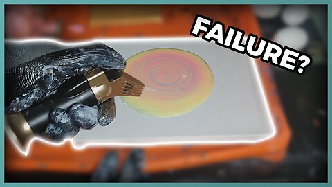 17. Failure or Rescue? Acrylic Paint Ring Pour w/Leftover Glow Paints