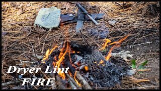 fire with dryer lint | Camping | survival | bushcraft | how to
