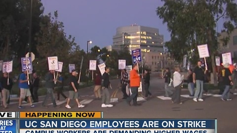 UCSD workers strike for higher wages