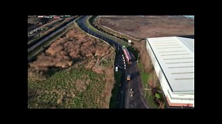 Escorted Long Wide Load Carrying A Train Carriage - Llanwern Road