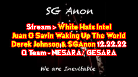 Stream Dec 22 > SGAnon + Derek Johnson, Juan O Savin White Hats Intel ~ Q Team NESARA/ GESARA