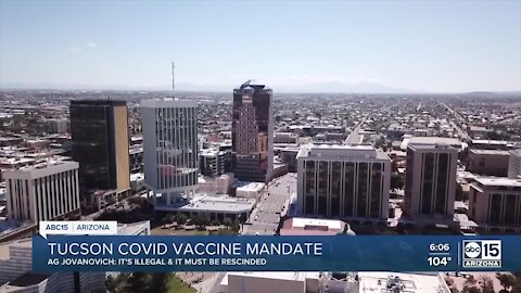 Tucson's COVID-19 employee vaccine mandate violates state law, Arizona Attorney General says