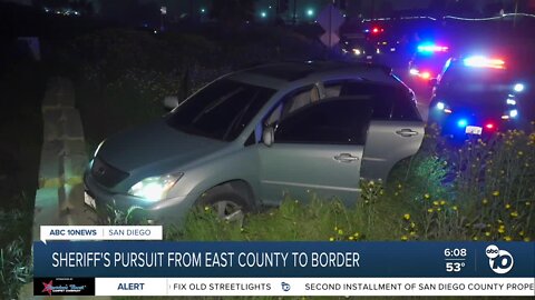 SUV leads authorities on chase from East County to border