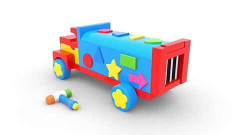 Learn Shapes with Wooden Truck Toy - Colors & Shapes Collection for Children