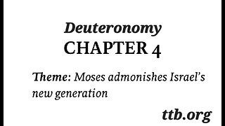 Deuteronomy Chapter 4 (Bible Study)