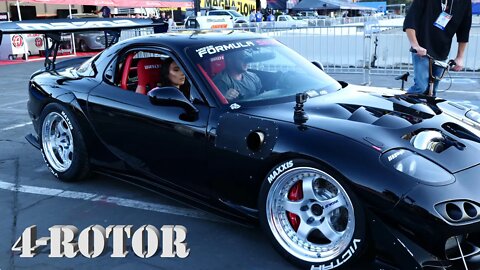 Mazzei Formula Crazy Sounding 1200hp BIG Turbo 4 Rotor FD Mazda RX7 at SEMA 2019