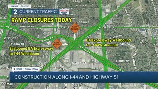 Construction along I-44 and Highway 51 closes on-ramps