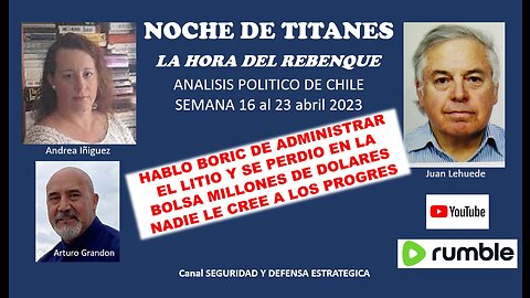 NOCHE DE TITANES Analisis Politico de Chile semana del 16 al 23 abril