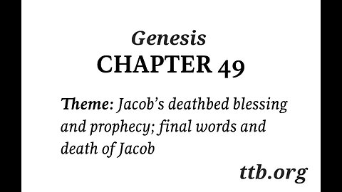 Genesis Chapter 49 (Bible Study)