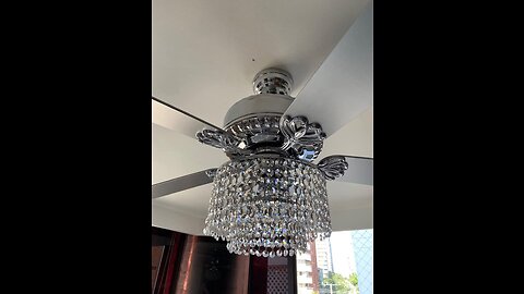 CROSSIO 52 Inch Crystal Ceiling Fan with Light and Remote Control, Modern Chandelier Fan with 5...