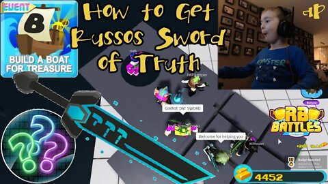 AndersonPlays Roblox Build A Boat - How to Get Russo's Sword of Truth Walkthrough (RB Battles Sword)