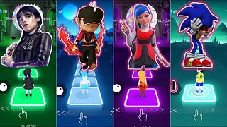 SONIC VS BOBOIBOY VS WEDNESDAY VS ALICIA | Tiles Hop