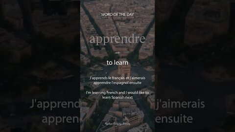 French - Word of the Day - Apprendre #SHORTS