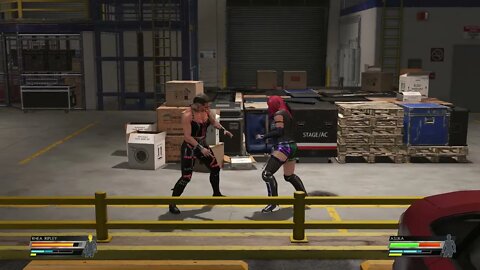 Rhea Ripley VS Asuka Backstage Brawl WWE 2k22