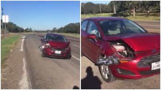 Man sings along to his car horn after an accident