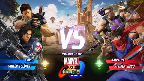 Chris & Winter Soldier VS Hawkeye & Strider Hiryu Marvel vs Capcom Infinite