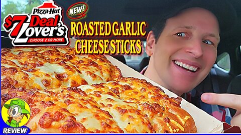 Pizza Hut® ROASTED GARLIC CHEESE STICKS Review 🍕🧄🧀🥖 $7 Deal Lover's Menu! 🤑 Peep THIS Out! 🕵️‍♂️