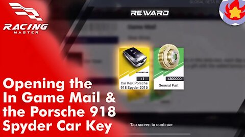 Opening the In Game Mail & the Porsche 918 Spyder Car Key Sent by the Devs | Racing Master