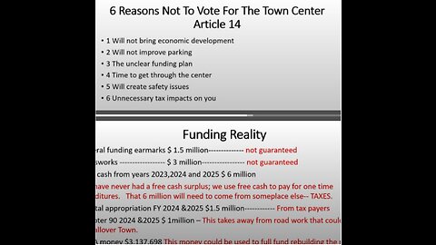 Billerica Town Center Project Financial Fact v Financial Fallacy; The Petition for a Town Wide Vote