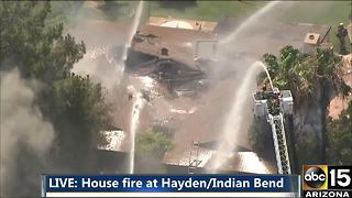 Air15 over house fire near Hayden and Indian Bend