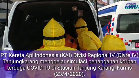Simulasi Penanganan dan Pencegahan Penyebaran Covid-19 di Stasiun Tanjung Karang