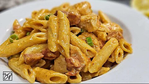 CAJUN CHICKEN PASTA WITH A CREAMY SAUCE cc by Smokin' & Grillin with AB