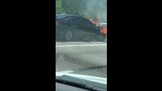 Car on fire in North Fort Myers