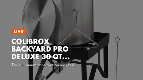 COLIBROX Backyard Pro Deluxe 30 qt Aluminum Turkey Fryer Steamer Kit 55000 BTU Cast Iron Liqu...