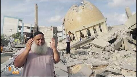 People Inspect Ruins of a Mosque Destroyed in Israeli Airstrikes | News9