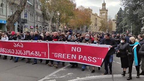 Georgia: Protesters rally against COVID-passport scheme in Tbilisi - 28.11.2021
