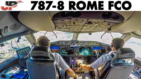 Piloting BOEING 787 into Rome Fiumicino | Cockpit Views