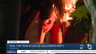 Friends gather for vigil for teen killed at National City Halloween party