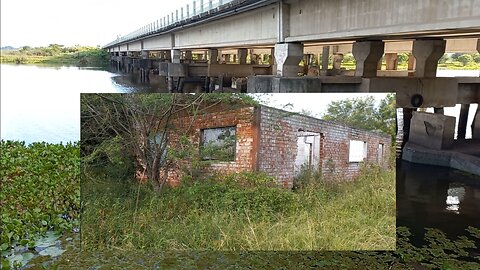 casa abandonada ao lado de uma grande ponte após a duplicação da BR 101/RS