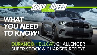 2021 Dodge Durango Hellcat, Challenger Super Stock and Charger Redeye Presentation | Sons of Speed