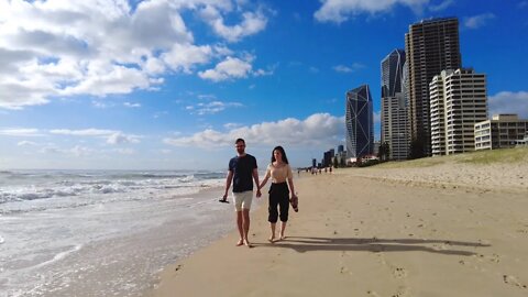 Walking on Australian Beach - Gold Coast | Surfers Paradise Beach