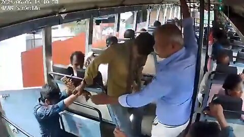 Bus Conductor Save a Guy From Falling Out of The Bus