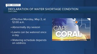 Cape Coral stage 1 water shortage condition