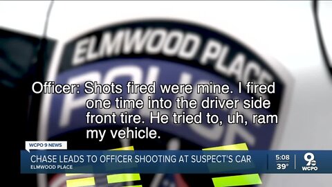 An Elmwood Place police officer fired a shot at suspect's car during a chase