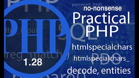 video #28 - Advance PHP | Htmlspecialchars / htmlspecialchars_decode