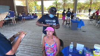 Skin cancer screening on the beach