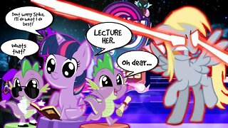 Twilight & Two Spikes vs Grand Master Derpy lvl 5 POCKET PONIES!