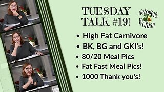 Tuesday Talk | 80/20 High Fat Carnivore Meal Pics| Fat Fast Meal Pics | Youtube Comments