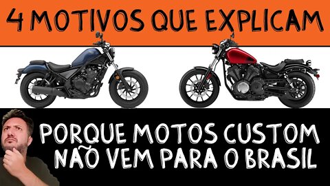 4 motivos explicam porque motos custom como Honda Rebel e Yamaha Bolt não vem para o Brasil