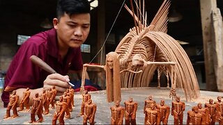 wood carving_ eren founding titan - attack on titan - [ 進撃の巨人]